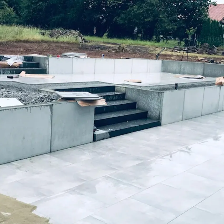 Lulzim Gartenbau Beispielgarten von einem Kunden - Neue Treppe und mauer, Pflasterbau